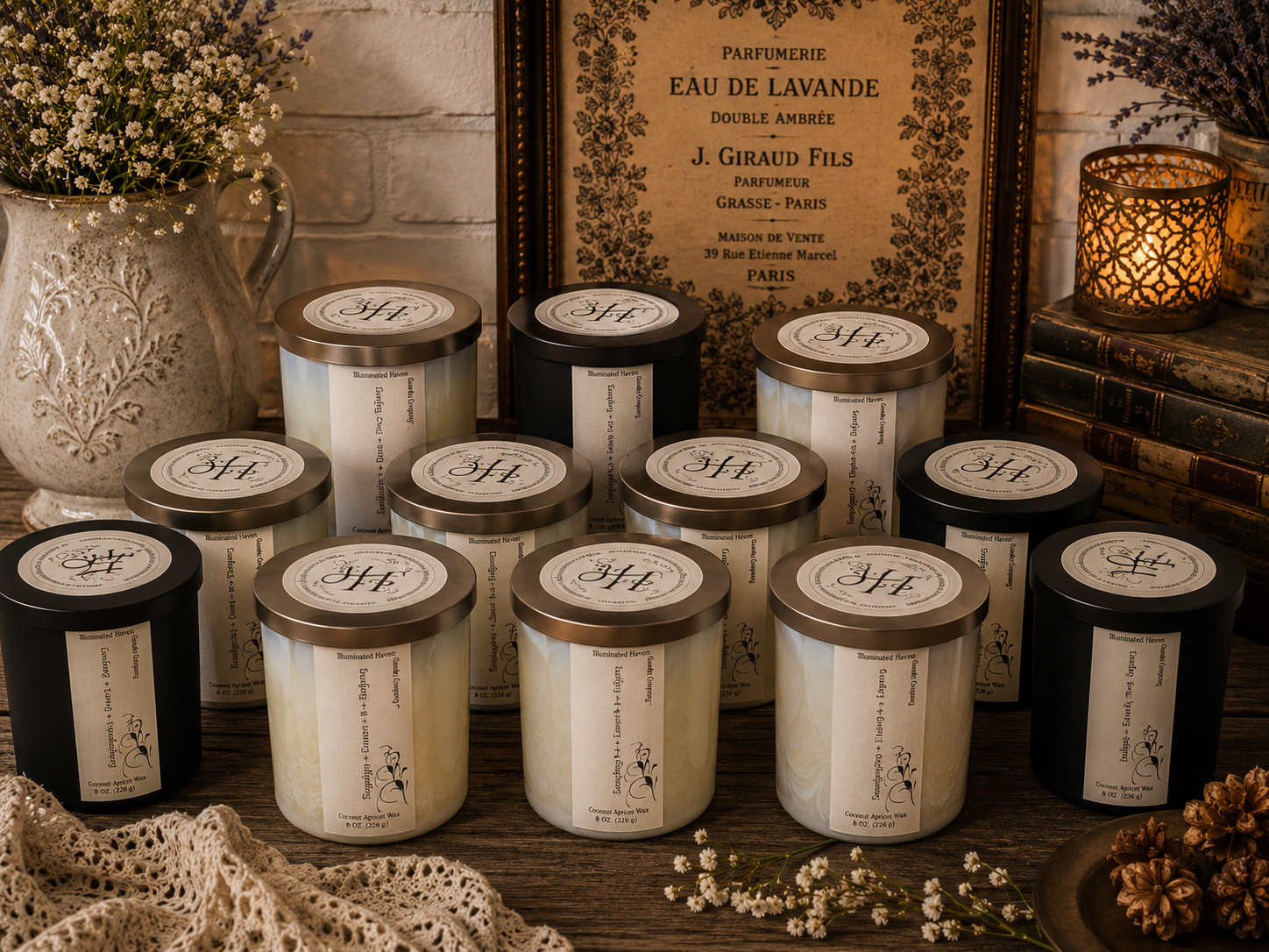 Hand-poured luxury 3-wick candles by Illuminated Haven
